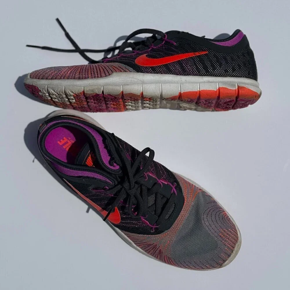 Nike Sneaker Women's Size 8 Pink Black Multicolor Fitsole Training Flex Adapt